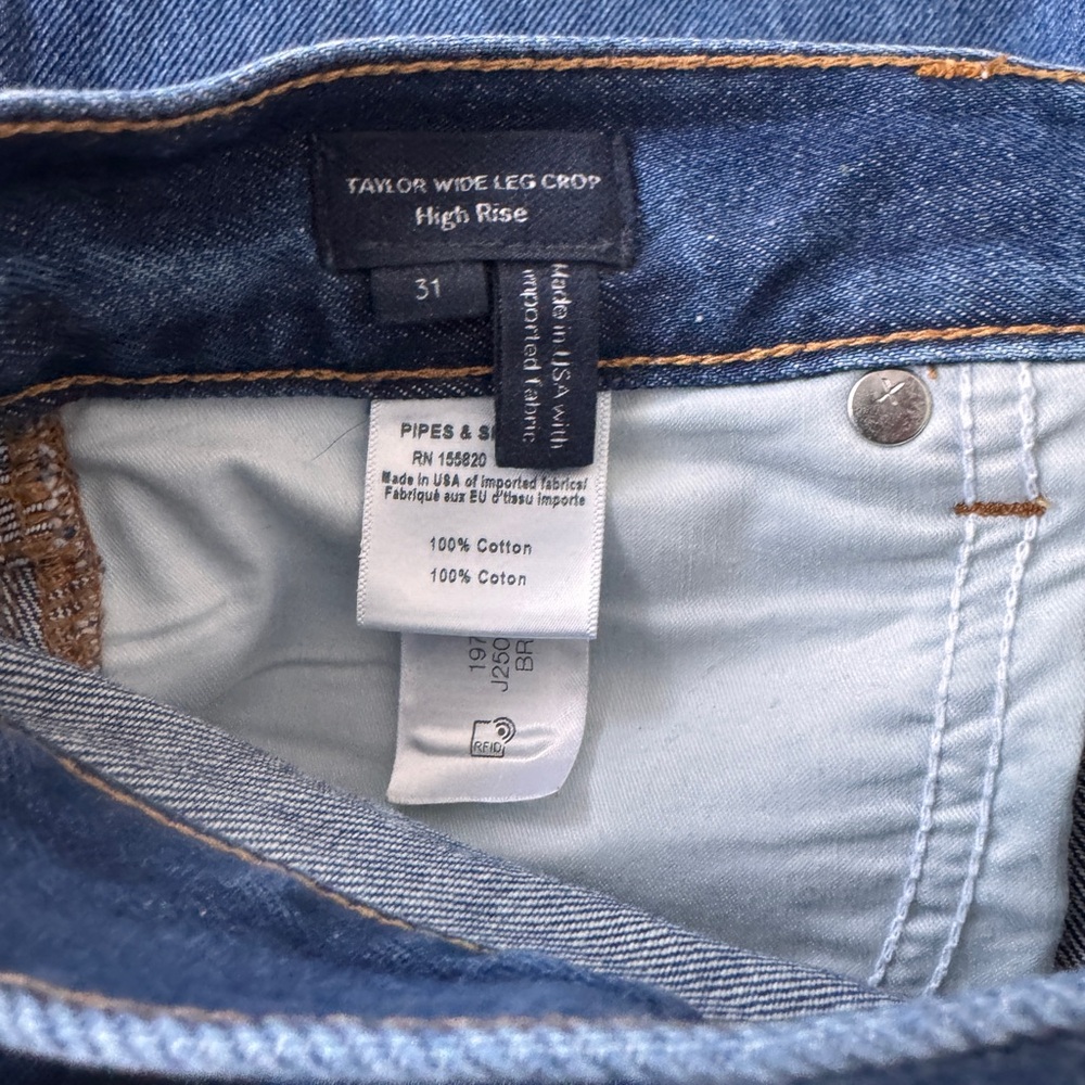 Veronica Beard Taylor Cropped Wide Leg Jean - Picture 5 of 5